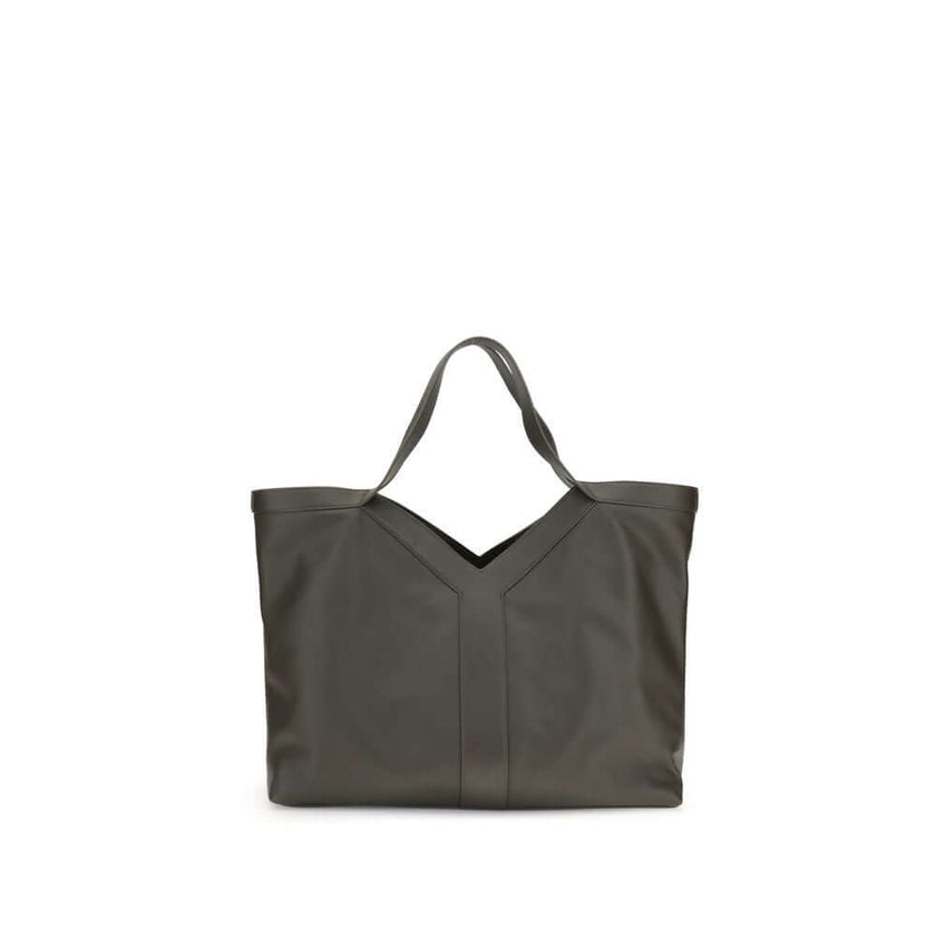 Green Calf Leather Bos Taurus Shoulder BagSaint Laurent’s oversized Y Tote Bag combines capacity and elegance in an essential and sophisticated design. Made of smooth leather and fully lined in tone-on-tone suede, it is embellished with the signature Y in