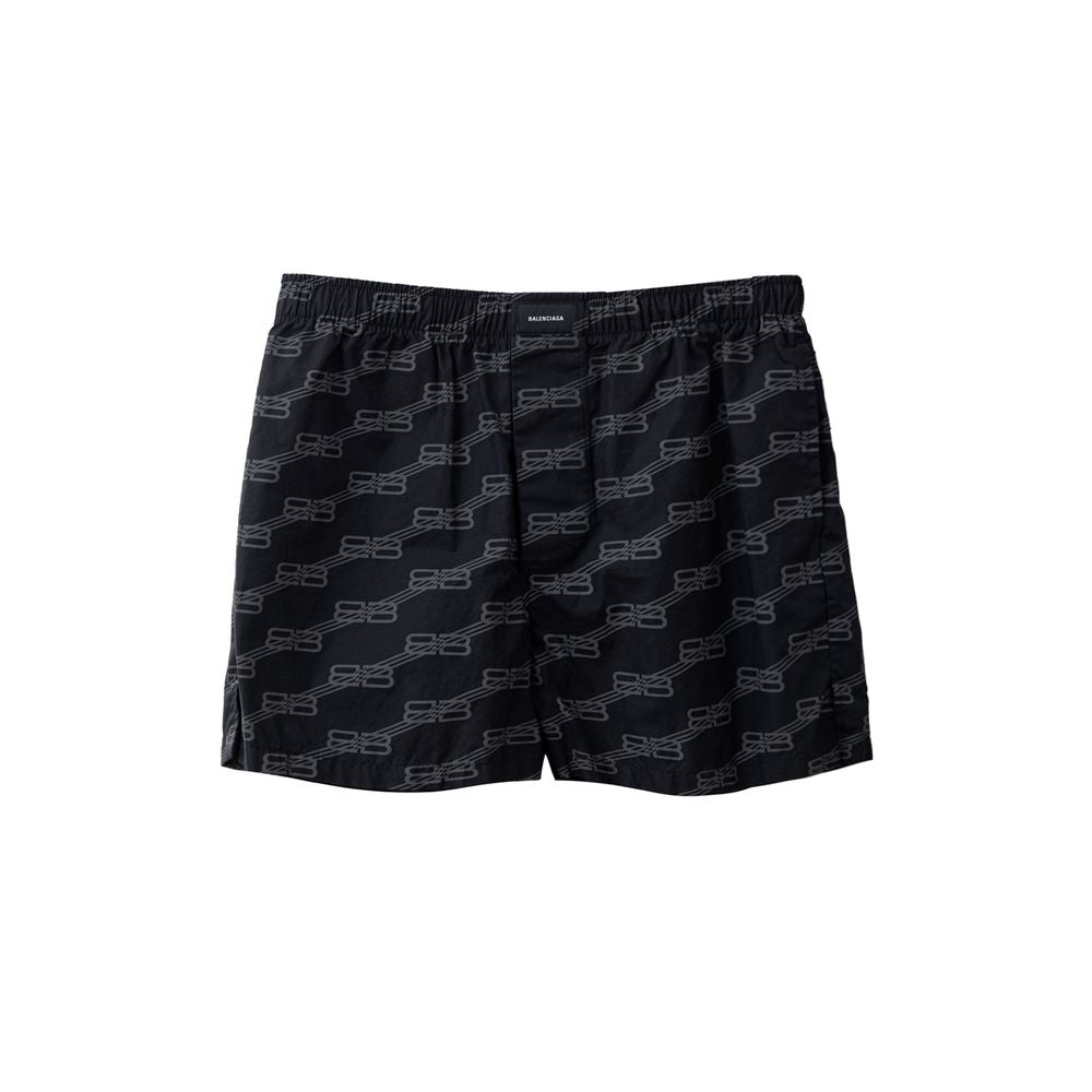 Schwarze Balenciaga Bermudashorts aus Baumwolle mit elastischem Bund