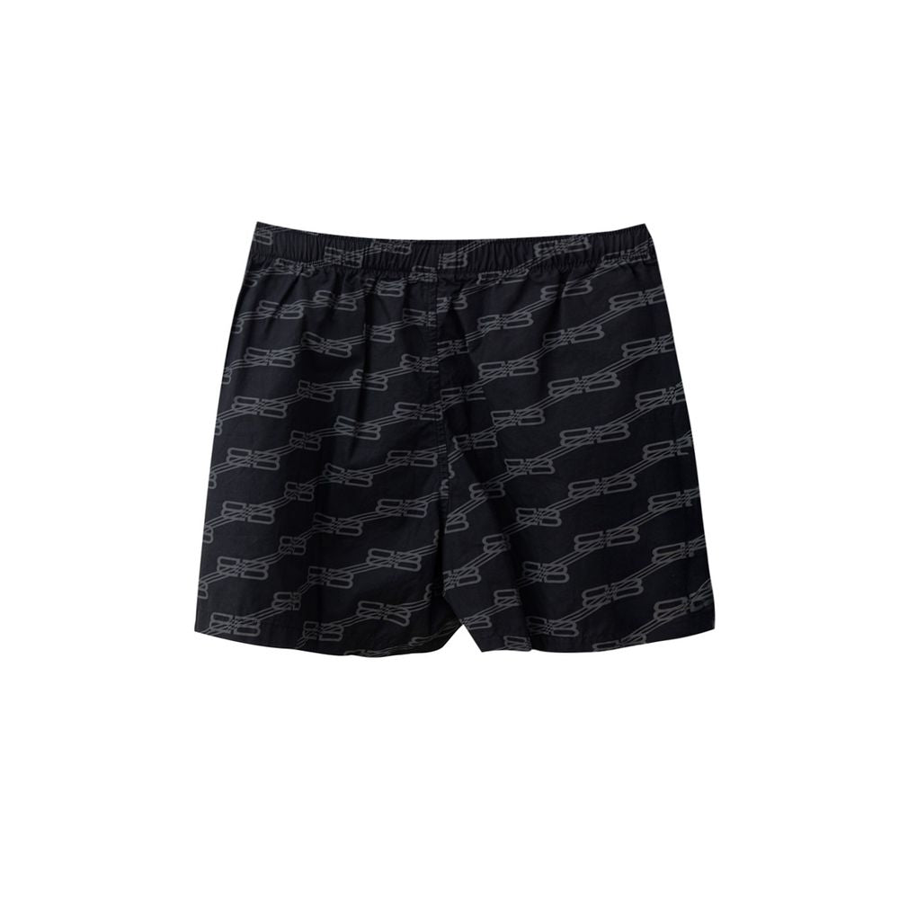 Black Cotton Bermuda ShortsBalenciaga Allover Logo Shorts. Pyjama shorts model, elastic waist, front button closure, two side welt pockets Composition: 100% Cotton Internal SKU: 25MG103 Brand SKU: 671664TML361269Black Cotton Bermuda Shorts${tagsBalenciaga