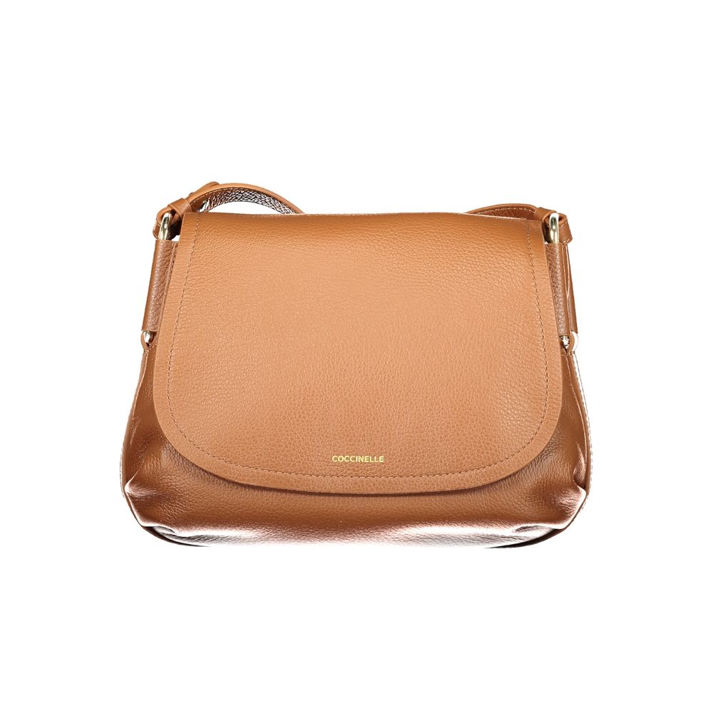 Marrone Leather Handbag with Magnetic Closure by Coccinelle