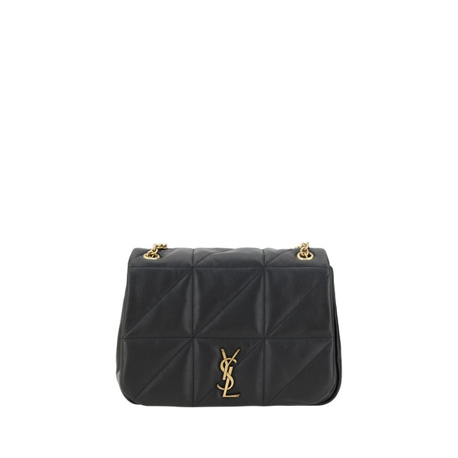 Black Calf Leather Bos Taurus Shoulder BagThe Jamie Medium Shoulder Bag by Saint Laurent, crafted in fine lambskin leather, stands out for its all-over padded design that gives it a sleek and sophisticated look. The front flap, with snap-button closure, p