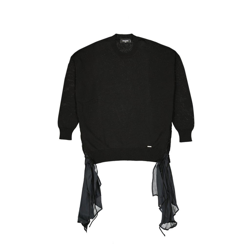 Black Cotton SweatshirtDescription: – Composition: 100% Cotton – Long sleeves – Ribbed trims – Machine wash – Crew neck – Both side drawstring detail – Made in Italy – Gender: WOMEN –Black Cotton Sweatshirt${tagsDsquared²Aulae Black Cotton Sweatshirt Dsqu