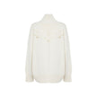 White Wool SweaterDescription: – Composition: 100% Wool – Long sleeves – Ribbed trims – Hand wash – High neck – Pointelle knit – Perforated detailing – Drop shoulder – Bishop sleeves – Made in Italy – Gender: WOMEN –White Wool Sweater${tagsChloéAulae Whit