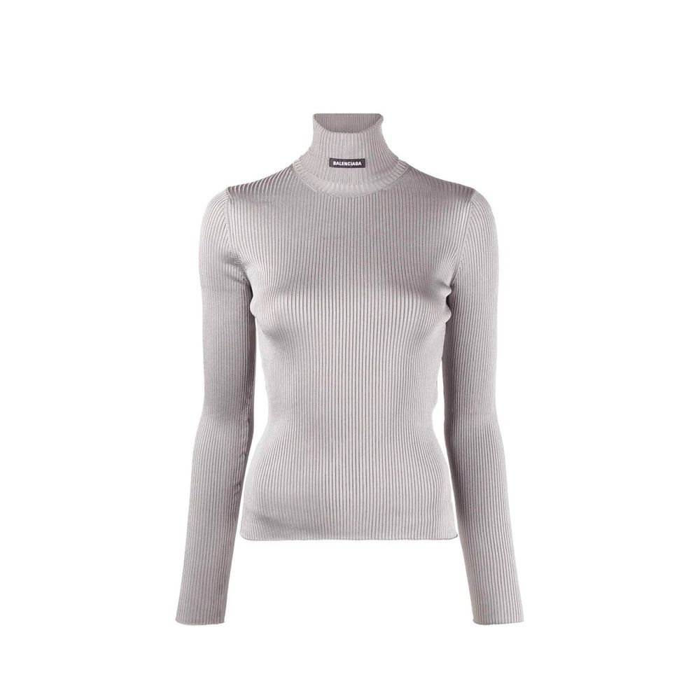 Gray Polyester TurtleneckDescription: – Composition: 88% polyester, 9% Polyamide 3% Elastan – Long sleeves – Logo patch aplique – Made in Italy –Gray Polyester Turtleneck${tagsBalenciagaAulae Ribbed Turtleneck Sweater BalenciagaAulae Ribbed Turtleneck Swe