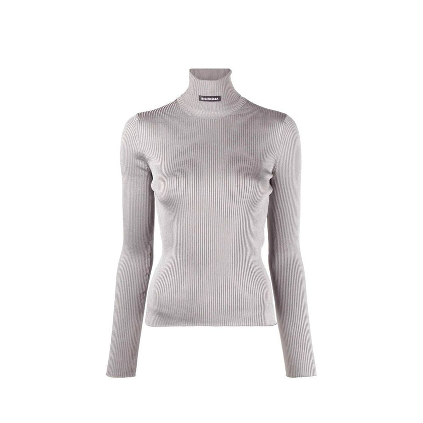 Gray Polyester TurtleneckDescription: – Composition: 88% polyester, 9% Polyamide 3% Elastan – Long sleeves – Logo patch aplique – Made in Italy –Gray Polyester Turtleneck${tagsBalenciagaAulae Ribbed Turtleneck Sweater BalenciagaAulae Ribbed Turtleneck Swe