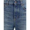Blue Cotton Straight-Leg JeansThe Organic Cotton Straight-Leg Denim Jeans by Chloé combine tradition and modernity with a refined indigo wash and a slit hem that adds movement to the silhouette. The front zip and Chloé-engraved button fastening enrich the