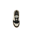 Black Calf Leather Bos Taurus Low Top SneakersCalfskin Match Low Sneakers by Fendi featuring lace-up front closure, paneled design with suede inserts, iconic brand FF logo on embossed side panels, perforated round toe, iconic brand signature patch embroid