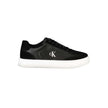 Black Leather Men SneakerIndulge in the sleek sophistication of Calvin Klein with these athletic sneakers that exude style in every step. Designed for the fashion-forward individual, these kicks boast contrasting black accents and a bold CK logo that assu
