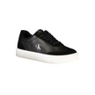 Black Leather Men SneakerIndulge in the sleek sophistication of Calvin Klein with these athletic sneakers that exude style in every step. Designed for the fashion-forward individual, these kicks boast contrasting black accents and a bold CK logo that assu
