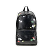 Black Lamb Ovis Aries Aries BackpackThe Explorer Backpack by Balenciaga is crafted from soft Arena lambskin, embellished with printed stickers for a distinctive, graphic touch. Featuring a top handle and adjustable shoulder straps, it features a two-way z