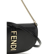 Black Calf Leather Bos Taurus WalletThe Fendigraphy Shoulder Bag by Fendi is crafted from smooth leather and embellished with the Maison’s distinctive metal logo on the front. Featuring a metal chain shoulder strap, it has a hidden snap closure under the