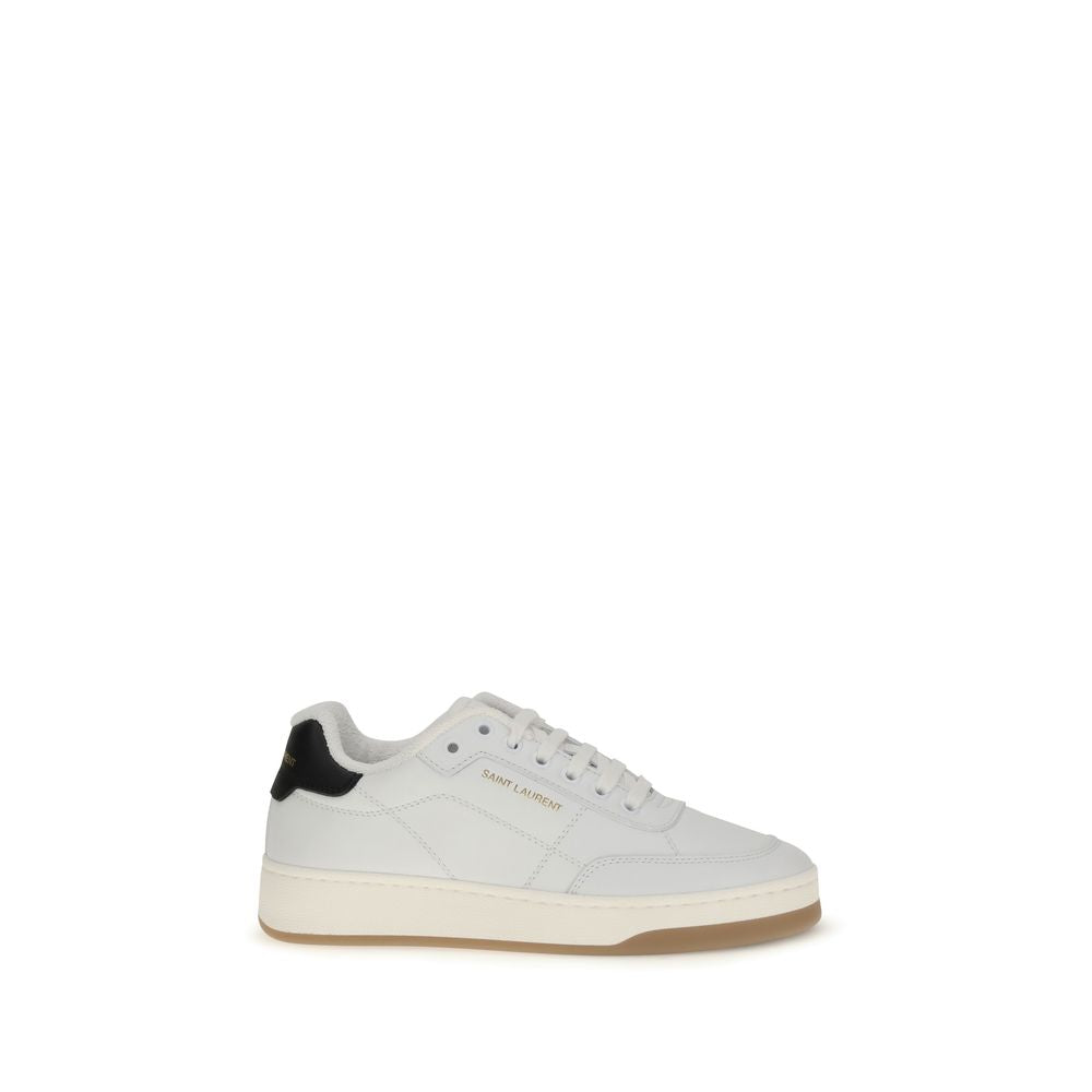White Calf Leather Bos Taurus Low Top SneakersThe Saint Laurent SL/61 Sneakers are a low-top lace-up with a simple and refined style. Featuring the gold SAINT LAURENT signature on the side and heel counter, they also feature a logo patch on the tongue. A