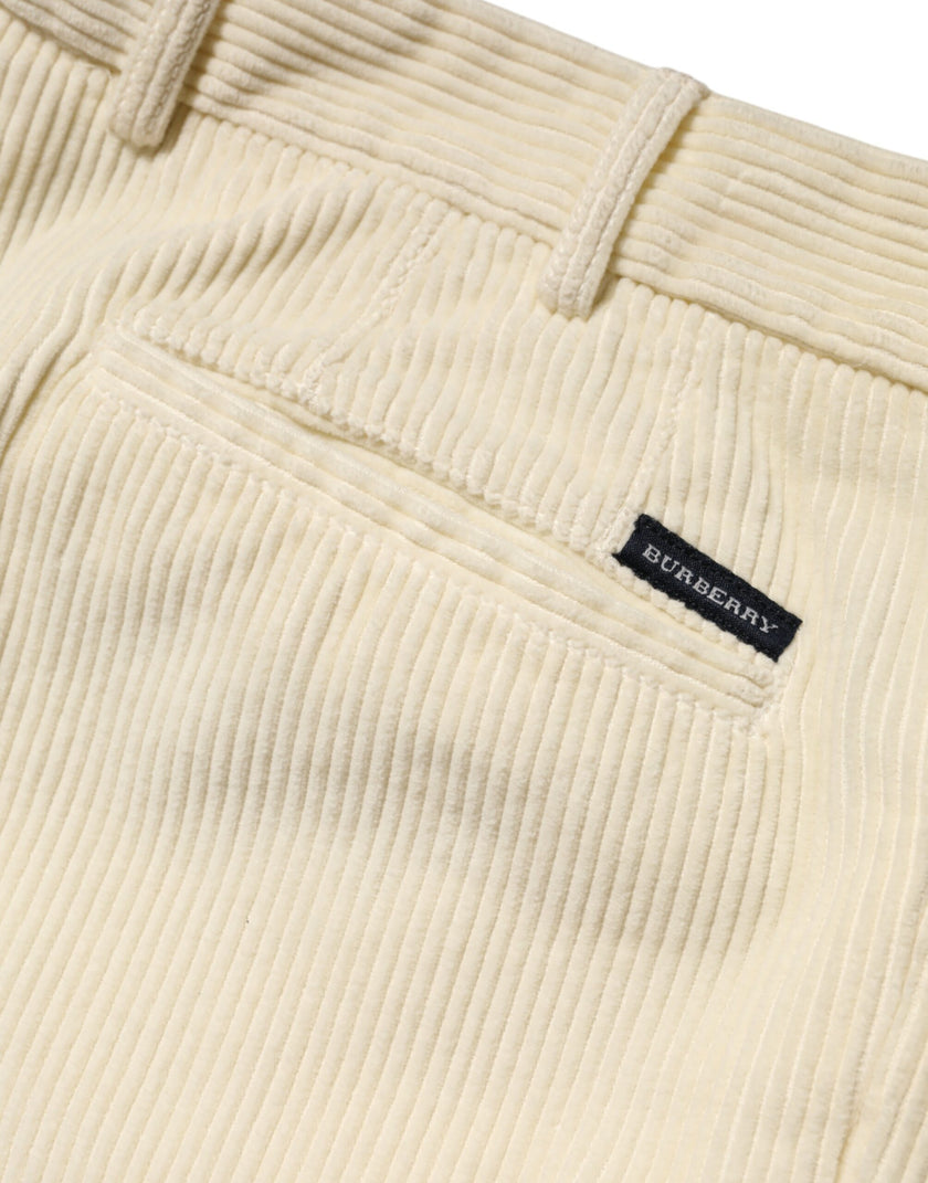 Beige Corduroy Cotton Straight Men Trouser PantsBURBERRY Gorgeous brand new, 100% Authentic Burberry men’s trousers are crafted from soft beige cotton corduroy, combining classic texture with casual sophistication. Designed in a straight-leg silhouette, t