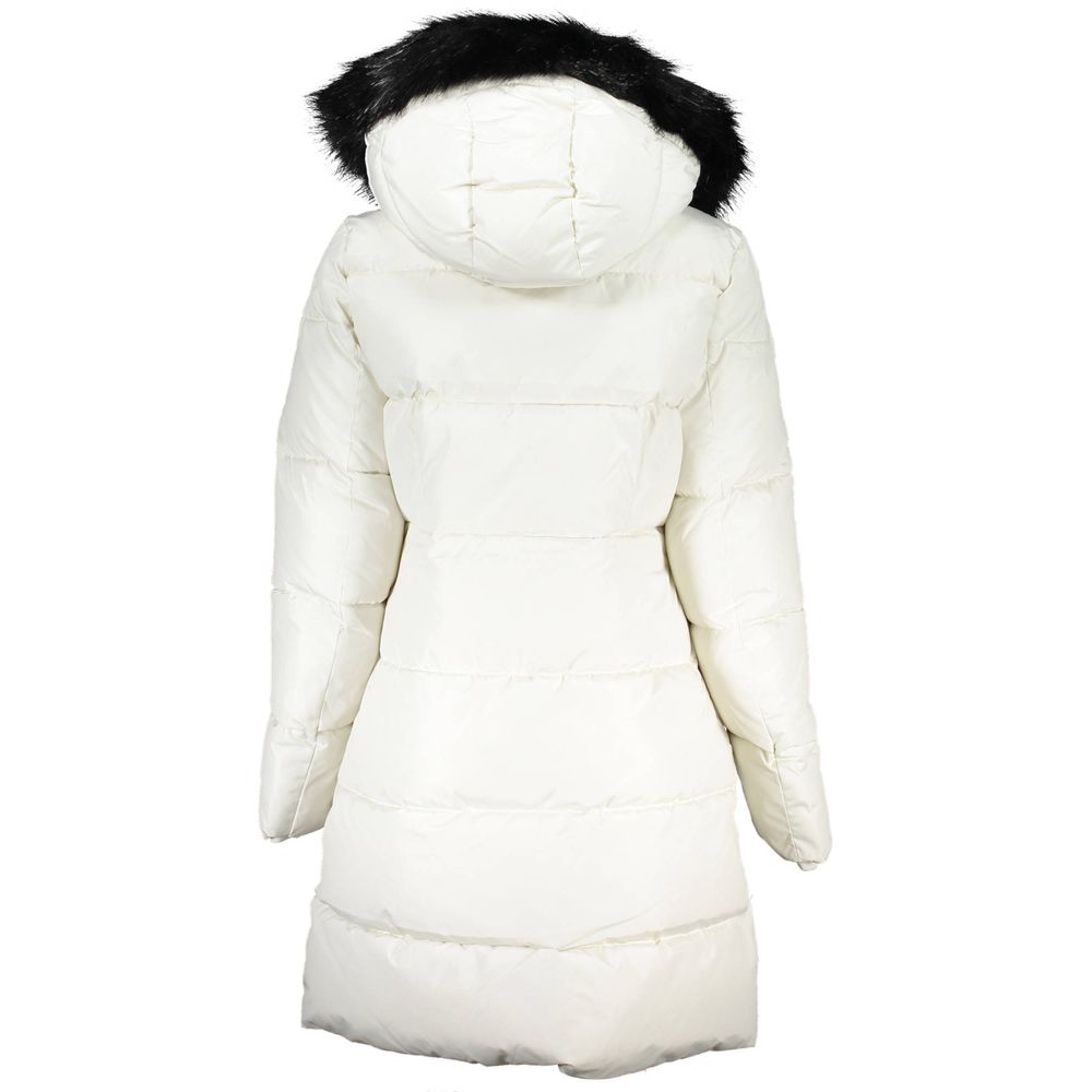White Polyester Jackets & CoatLONG SLEEVE JACKET, HOOD WITH REMOVABLE FUR, 2 POCKETS, CONTRAST DETAILS, PRINT, LOGOWhite Polyester Jackets & Coat${tagsCalvin KleinAulae White Polyester Jackets & Coat Calvin KleinAulae White Polyester Jackets & Coat LONG S