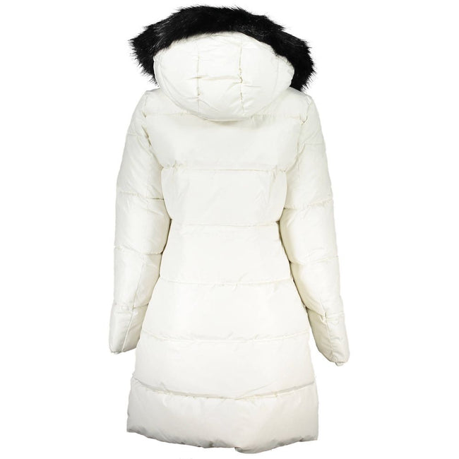 White Polyester Jackets & CoatLONG SLEEVE JACKET, HOOD WITH REMOVABLE FUR, 2 POCKETS, CONTRAST DETAILS, PRINT, LOGOWhite Polyester Jackets & Coat${tagsCalvin KleinAulae White Polyester Jackets & Coat Calvin KleinAulae White Polyester Jackets & Coat LONG S