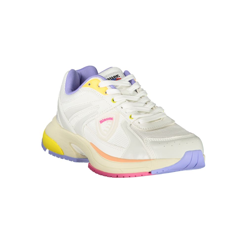 White Synthetic Women’s Sneakers with Removable Insole