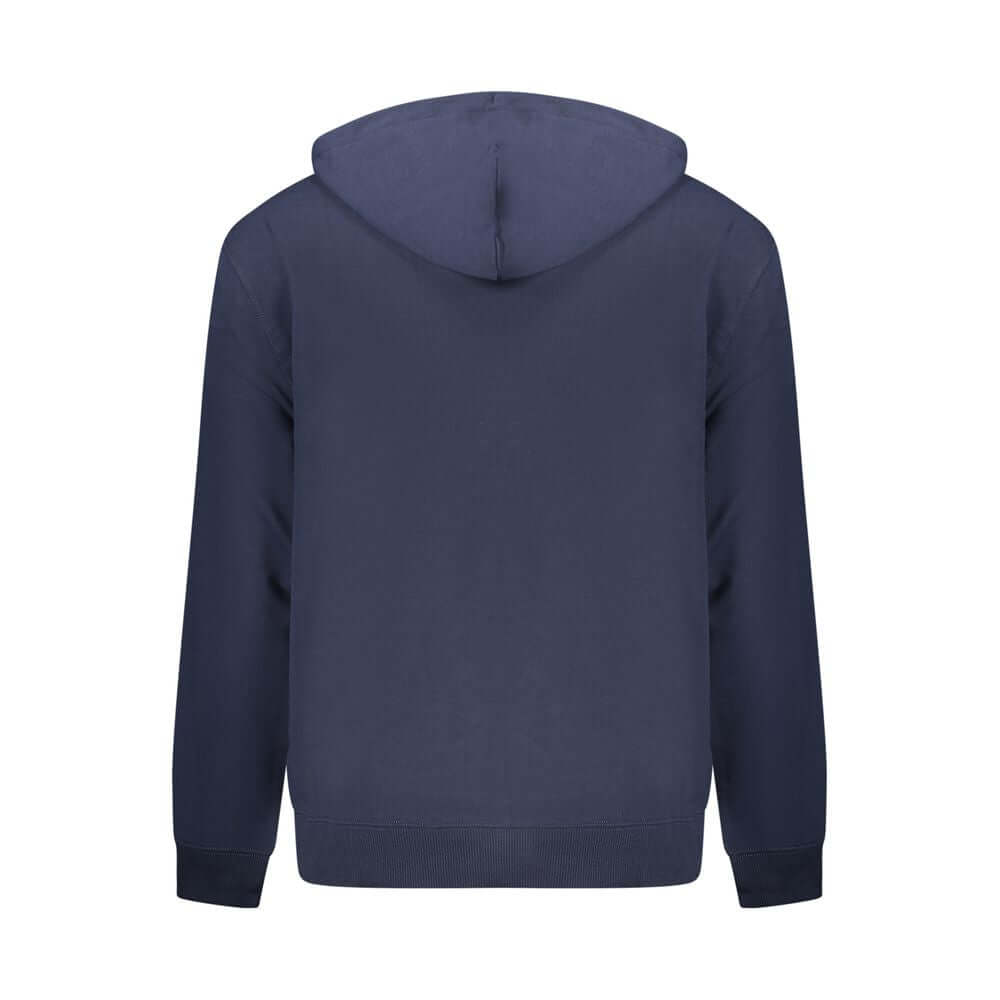Blue Cotton Men SweaterStep into the limelight with Calvin Klein’s hooded sweatshirt, an embodiment of cozy sophistication and trendsetting appeal. This blue masterpiece, with its brushed texture and a sleek central pocket, marries comfort with urban chic