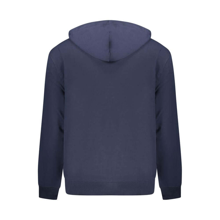Blue Cotton Men SweaterStep into the limelight with Calvin Klein’s hooded sweatshirt, an embodiment of cozy sophistication and trendsetting appeal. This blue masterpiece, with its brushed texture and a sleek central pocket, marries comfort with urban chic