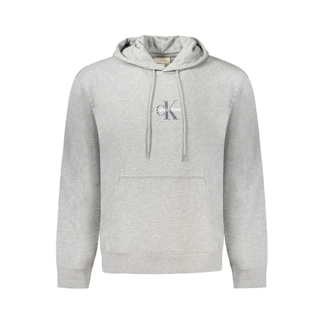 Gray Cotton Mens Hooded SweaterStep into the world of high-end comfort with this Calvin Klein hooded sweatshirt. A statement piece in itself, it features intricate embroidery, showcasing the brand’s iconic logo with a suave touch. Fashioned from a cozy bl