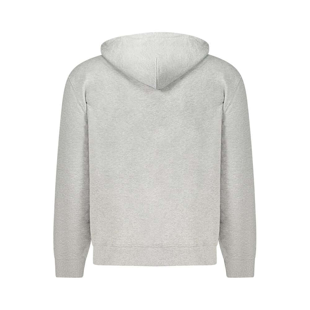 Gray Cotton Mens Hooded SweaterStep into the world of high-end comfort with this Calvin Klein hooded sweatshirt. A statement piece in itself, it features intricate embroidery, showcasing the brand’s iconic logo with a suave touch. Fashioned from a cozy bl