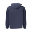 Blue Cotton Men SweaterDiscover the epitome of comfort blended with style in this Calvin Klein hooded sweatshirt. Exuding a contemporary edge with its bold embroidered logo, this long-sleeved piece is a true reflection of modern luxury. Its brushed textur