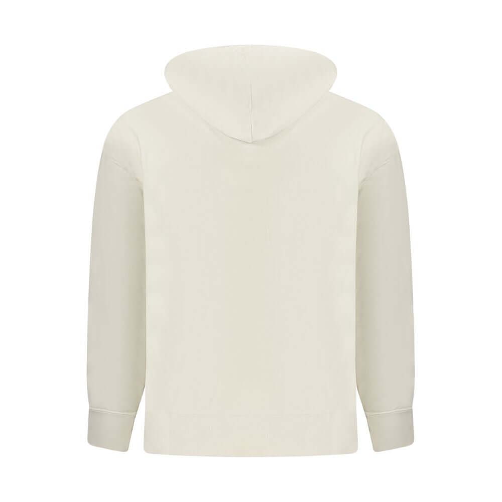 Beige Cotton Men SweaterStep into a world of understated sophistication with this Calvin Klein hooded sweatshirt, where comfort meets contemporary style. This chic beige staple is perfect for the fashion-forward individual who appreciates elegance in casu