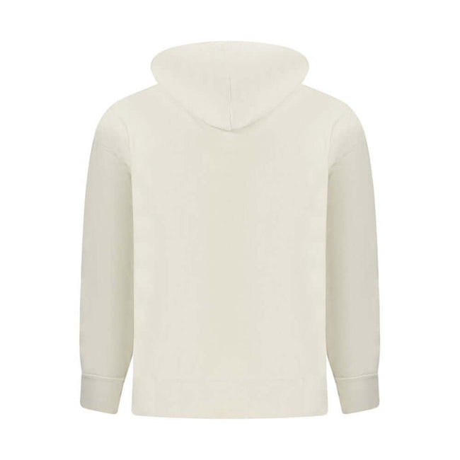 Beige Cotton Men SweaterStep into a world of understated sophistication with this Calvin Klein hooded sweatshirt, where comfort meets contemporary style. This chic beige staple is perfect for the fashion-forward individual who appreciates elegance in casu