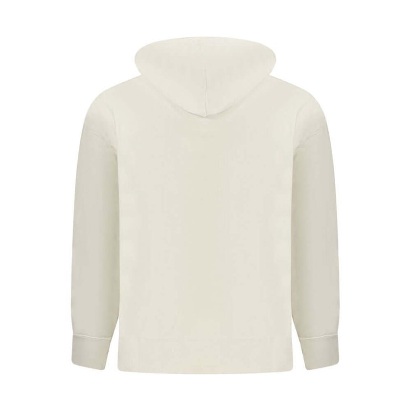 Beige Cotton Men SweaterStep into a world of understated sophistication with this Calvin Klein hooded sweatshirt, where comfort meets contemporary style. This chic beige staple is perfect for the fashion-forward individual who appreciates elegance in casu
