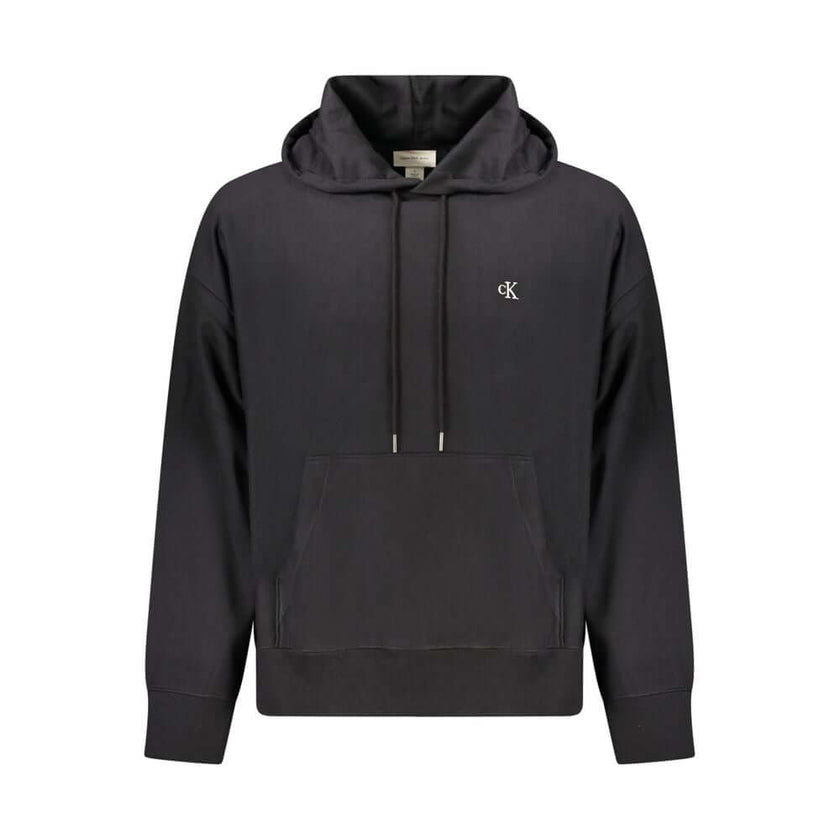Black Cotton Men SweaterElevate your style quotient with this impeccable Calvin Klein hooded sweatshirt. Boasting long sleeves and a cozy brushed interior, it’s the epitome of comfort meets fashion. The central pocket blends convenience with style, while