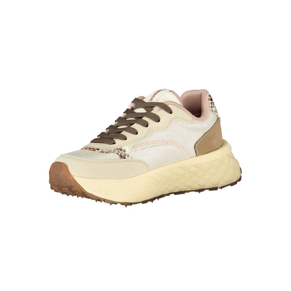 Beiger Leder-Sneaker mit Logo-Detail