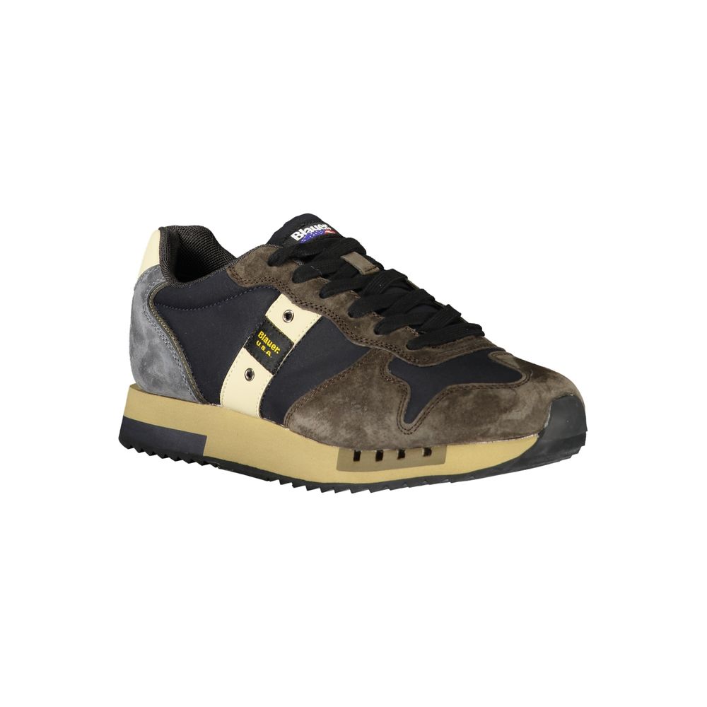 Blauer Herrensneaker aus Kunstleder mit herausnehmbarem Fußbett
