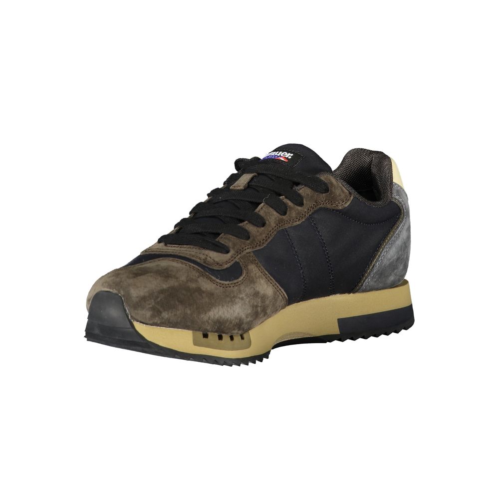 Blauer Herrensneaker aus Kunstleder mit herausnehmbarem Fußbett