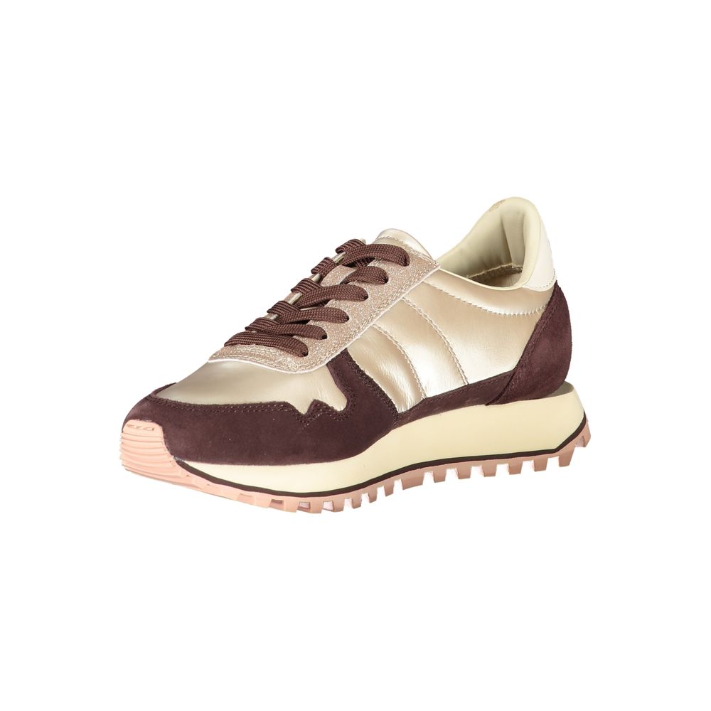 Beige Leather Sneakers with Wine Accents by BLAUER