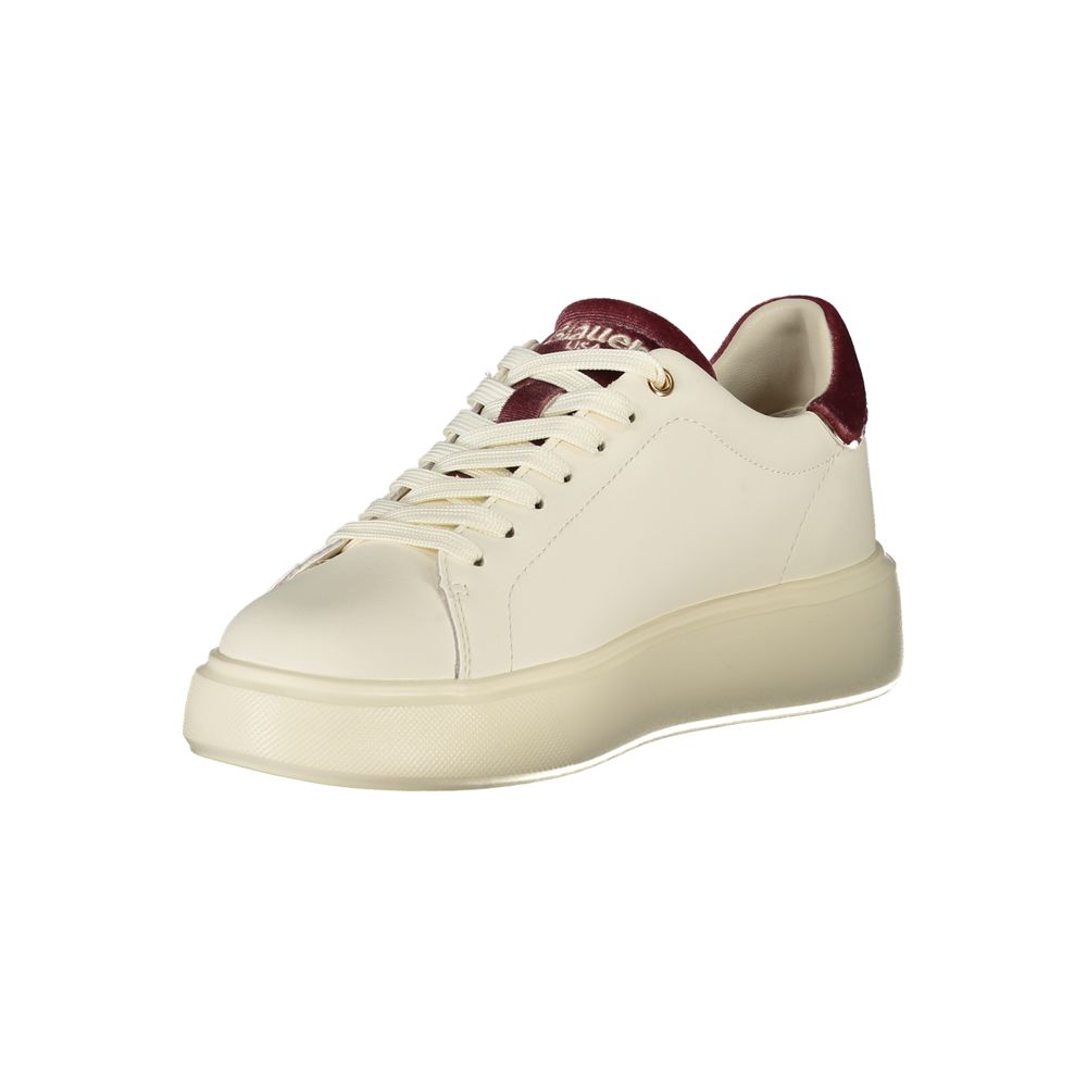 Bianco Leather Sneaker with Rhinestone Detail