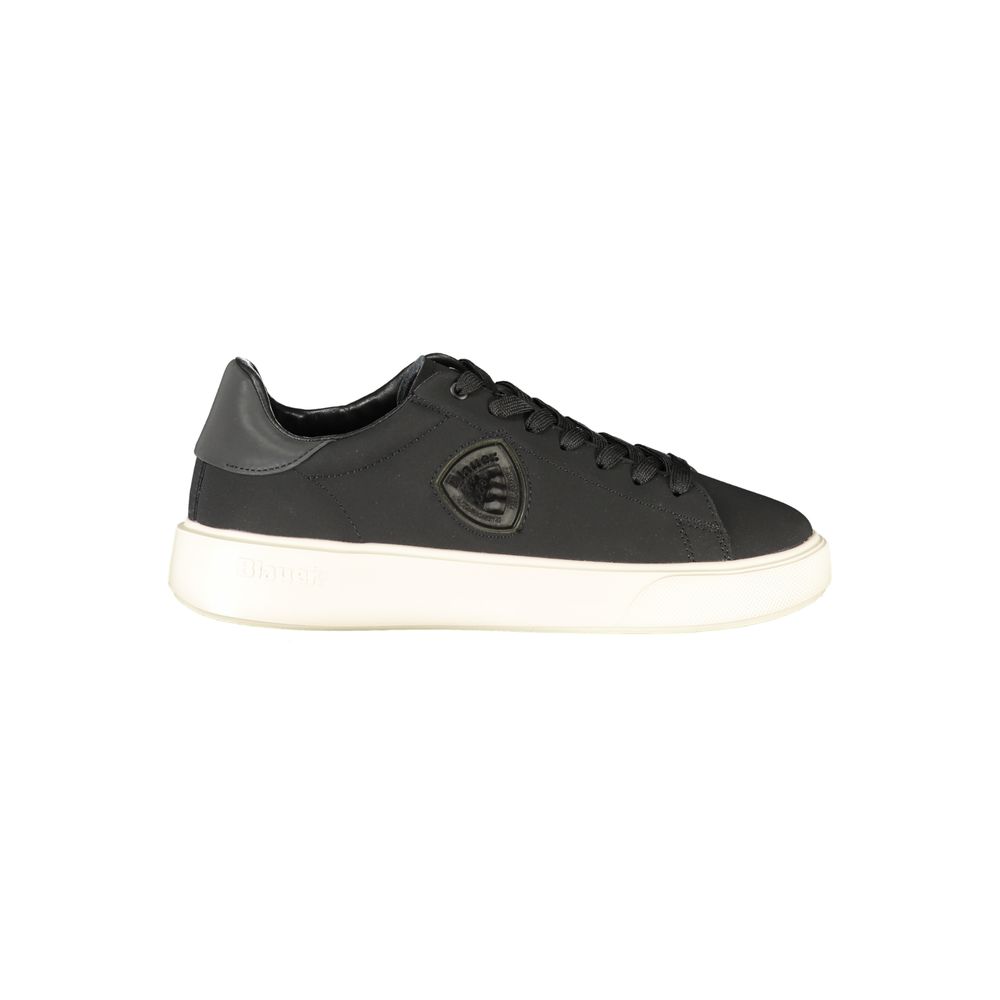 Nero Leather Men's Sneaker with Logo Detail