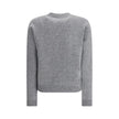 Gray Wool SweatshirtThe Wool Sweater by Gucci embodies the house’s knitwear tradition with a refined, understated design. Ribbed details at the crew neck, cuffs, and hem highlight its classic construction, while the contrasting embroidered monogram at the