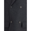 Gray Fleece Wool CoatThe double-breasted Caban Coat in double mélange wool felt by Fendi offers a refined take on a timeless outerwear silhouette. Featuring a shirt collar and long sleeves with dropped shoulders, it presents a relaxed, modern line. Diagon