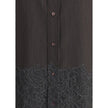 Brown Fleece Wool Pattern ShirtThe pinstripe Wool and Lace Shirt by Fendi blends sartorial rigor with delicate femininity. Designed with long sleeves and a button-down collar, it features exposed mother-of-pearl buttons that highlight its refined craftsma