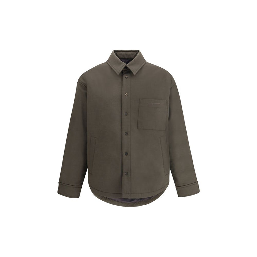 Bicolor Fleece Wool Jackets And CoatThe Boulanger Shirt by Jacquemus blends the elegance of a tailored shirt with the functionality of a padded jacket. Crafted from stretch virgin wool, it features a boxy fit with rounded shoulders, creating a bold, moder
