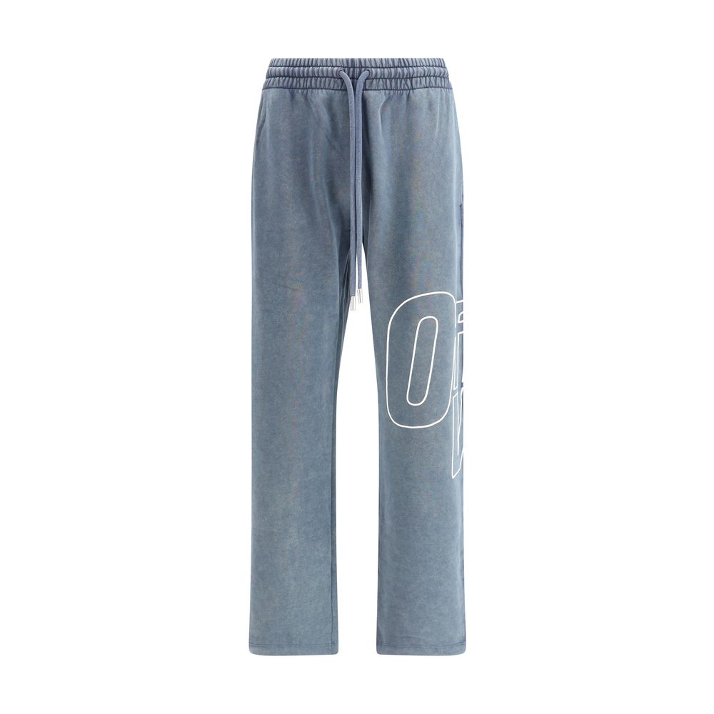 Blue Cotton Joggers (Workout Pants)The Outline Arrow Sweatpants by Off-White redefine streetwear codes with a bold graphic language. Crafted from soft cotton, they ensure everyday comfort enhanced by an adjustable drawstring waist. Side pockets and a sing