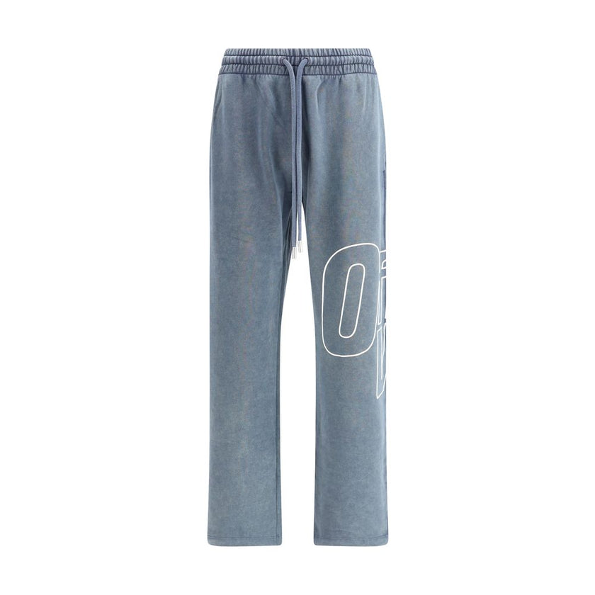 Blue Cotton Joggers (Workout Pants)The Outline Arrow Sweatpants by Off-White redefine streetwear codes with a bold graphic language. Crafted from soft cotton, they ensure everyday comfort enhanced by an adjustable drawstring waist. Side pockets and a sing