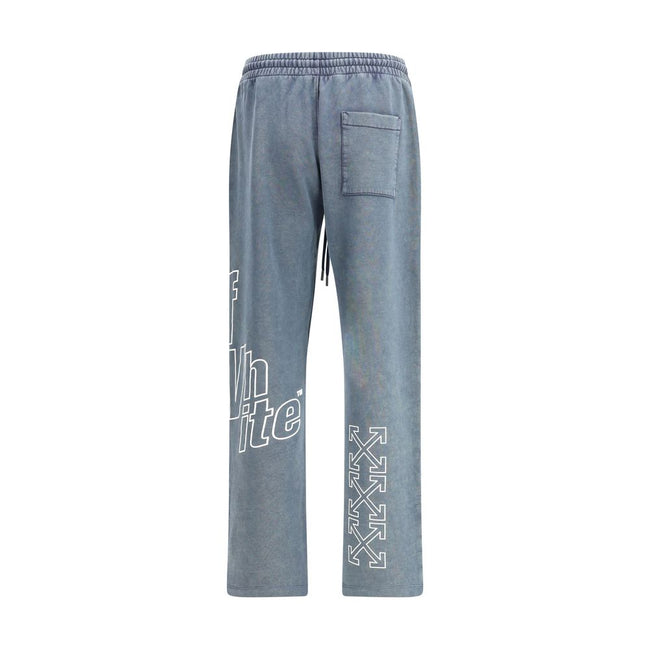 Blue Cotton Joggers (Workout Pants)The Outline Arrow Sweatpants by Off-White redefine streetwear codes with a bold graphic language. Crafted from soft cotton, they ensure everyday comfort enhanced by an adjustable drawstring waist. Side pockets and a sing