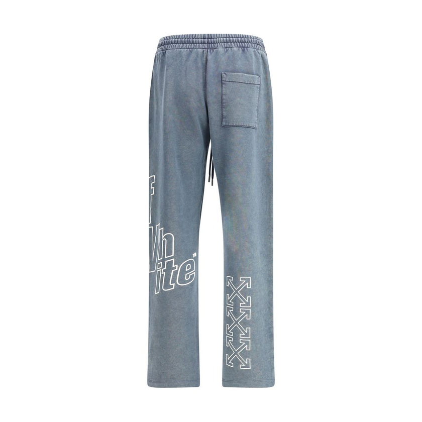 Blue Cotton Joggers (Workout Pants)The Outline Arrow Sweatpants by Off-White redefine streetwear codes with a bold graphic language. Crafted from soft cotton, they ensure everyday comfort enhanced by an adjustable drawstring waist. Side pockets and a sing