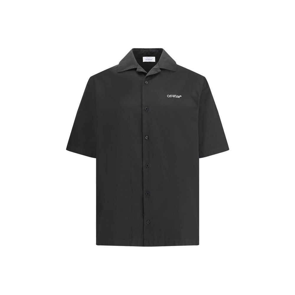 Short-sleeved ShirtThe Off-White short-sleeved Shirt brings a refined yet urban twist to casual elegance. Crafted from a lightweight fabric, it features a Cuban collar and button closure for versatile styling. The raw-cut hem adds a contemporary, unfinish