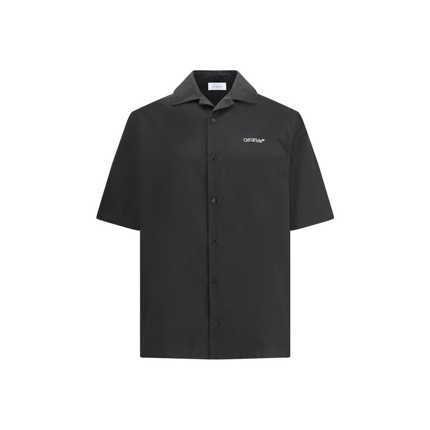 Short-sleeved ShirtThe Off-White short-sleeved Shirt brings a refined yet urban twist to casual elegance. Crafted from a lightweight fabric, it features a Cuban collar and button closure for versatile styling. The raw-cut hem adds a contemporary, unfinish