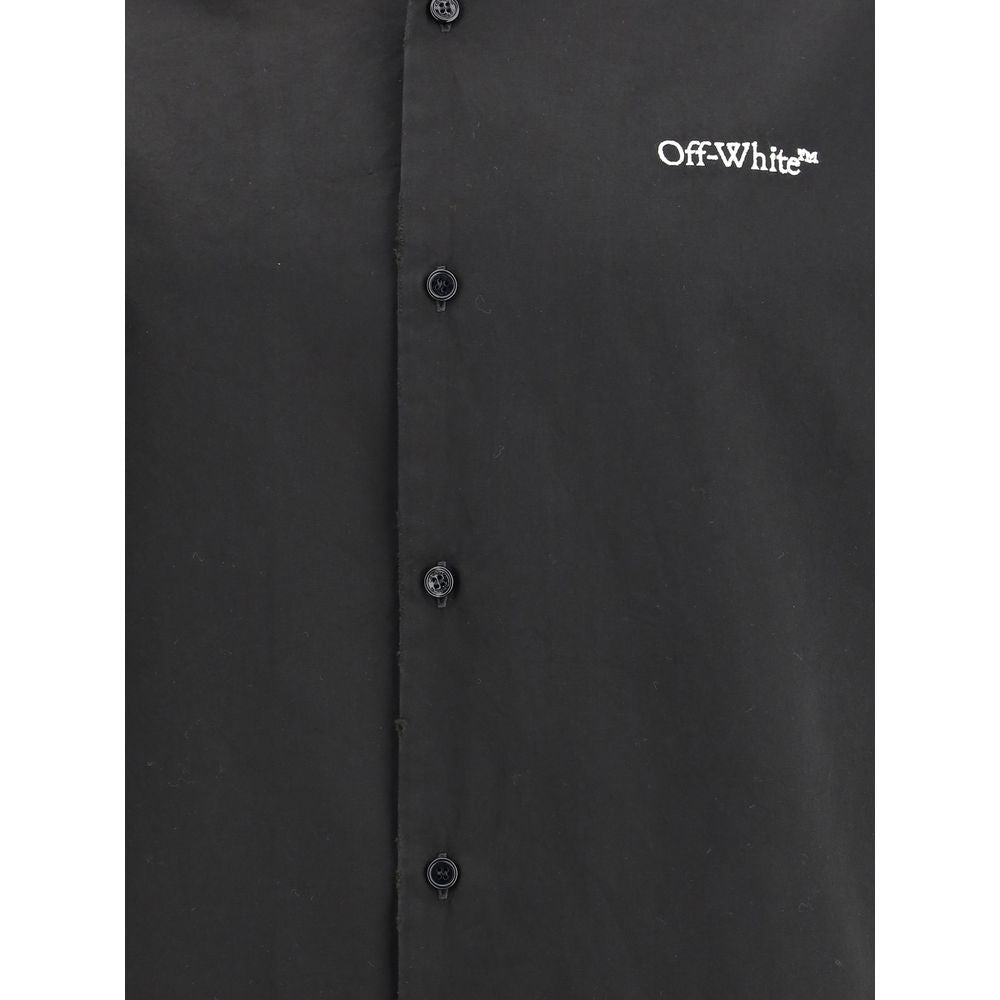 Short-sleeved ShirtThe Off-White short-sleeved Shirt brings a refined yet urban twist to casual elegance. Crafted from a lightweight fabric, it features a Cuban collar and button closure for versatile styling. The raw-cut hem adds a contemporary, unfinish