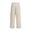 Beige Cotton Jeans DenimThe Carré de-Nîmes cargo Jeans bring a contemporary twist to a utility classic. Crafted from soft cotton and hemp denim, they feature a high waist with engraved metal button closure and belt loops. Wide, straight legs are reinforce