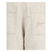 Beige Cotton Jeans DenimThe Carré de-Nîmes cargo Jeans bring a contemporary twist to a utility classic. Crafted from soft cotton and hemp denim, they feature a high waist with engraved metal button closure and belt loops. Wide, straight legs are reinforce