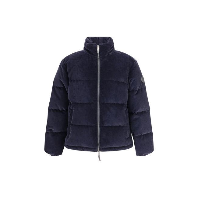 Blue Cotton CoatThe Burberry cropped Corduroy Down Jacket redefines outerwear with a refined, contemporary edge. Featuring an oversized fit and dropped shoulders for modern volume, it comes with a stand-up collar and a concealed detachable hood for added