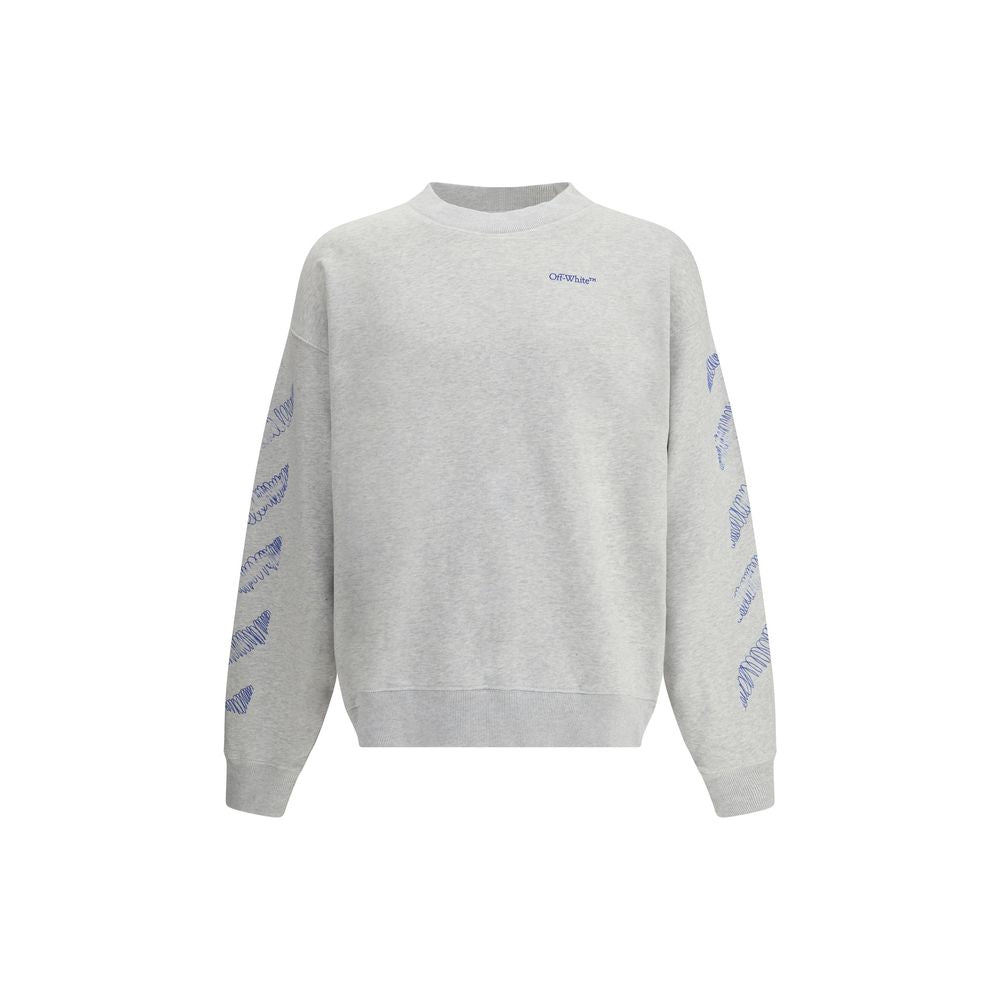 Gray Cotton SweatshirtThe Scribble Diag Skate Crewneck by Off-White captures the essence of streetwear with its minimalist lines and bold graphic presence. Crafted from solid French cotton, it showcases embroidered details and the brand’s signature logo a